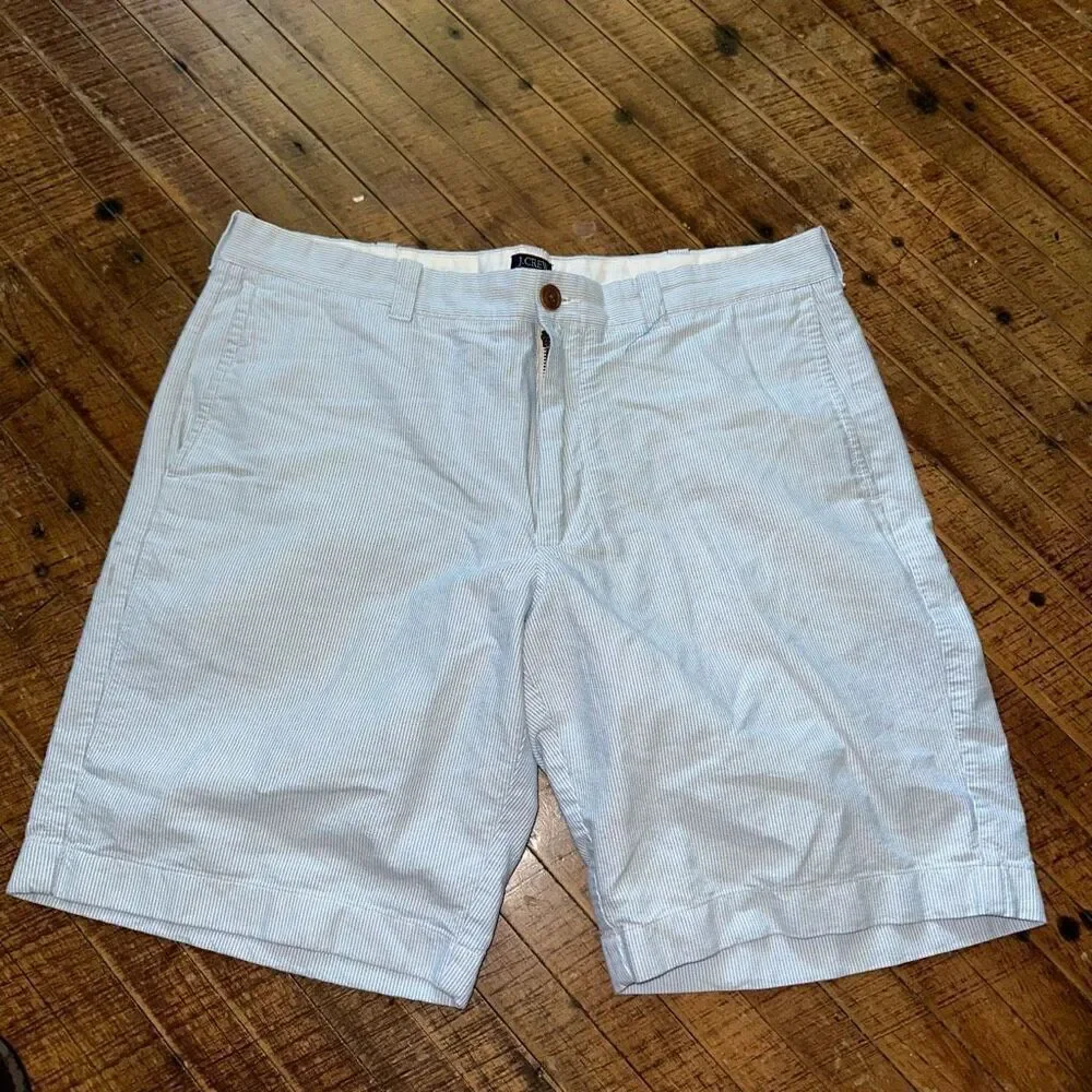 J Crew pinstripe business casual preppy Gramercy 35W shorts